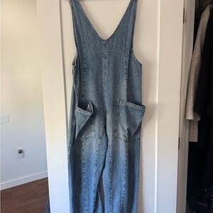 Denim Jumpsuit with Pockets